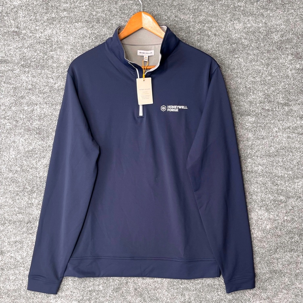 Peter Millar Crown Sport Navy Honeywell Forge Quarter Zip Pullover ME0EK40 Men M
